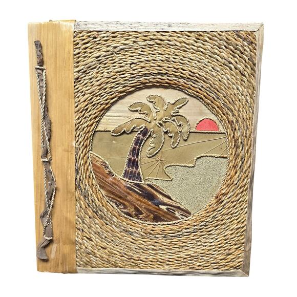 Handmade Island Wood & Leaf Photo Album Scrapbook - Picture 14 of 14